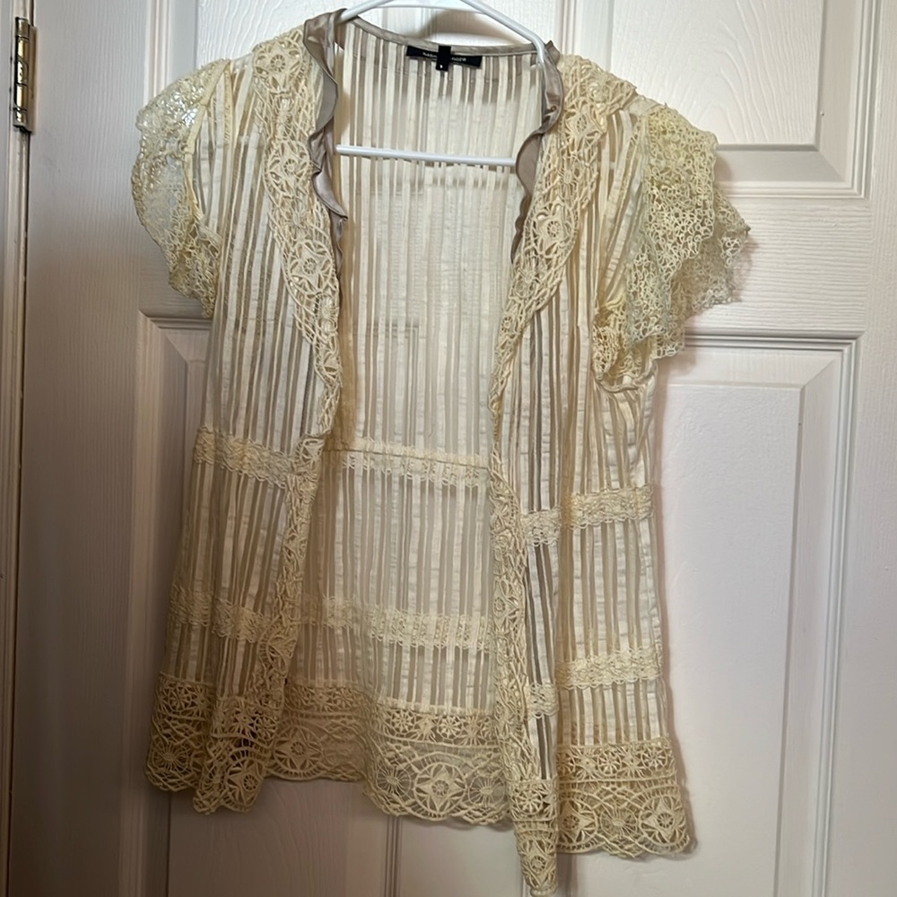 Vintage Annette Lepore, silk lace jacket sz 10